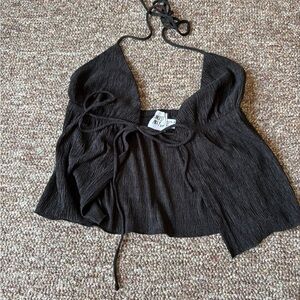 Nasty Gal Black Textured Camisole